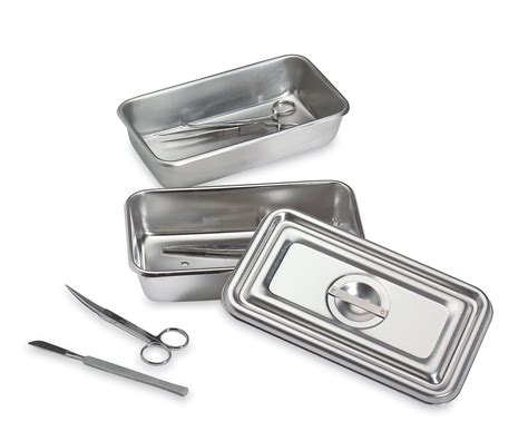 small stainless steel surgical trays